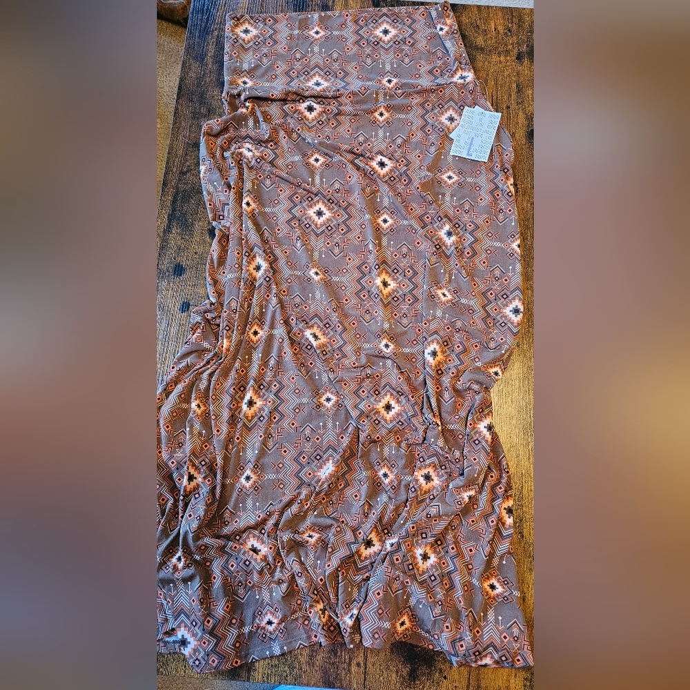 LuLaRoe Maxi Skirt in Brown and Cream Southwestern Print